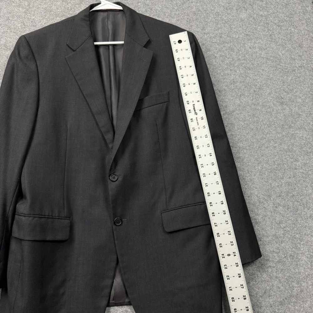 Hickey Freeman Loro Piana Super 130s Wool Blazer Charcoal Grey 41R Mens YA003